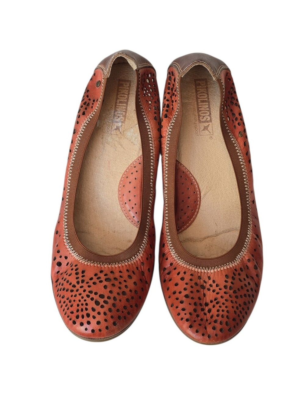 PIKOLINOS Trento Brown Perforated Wedge Shoes Size 7